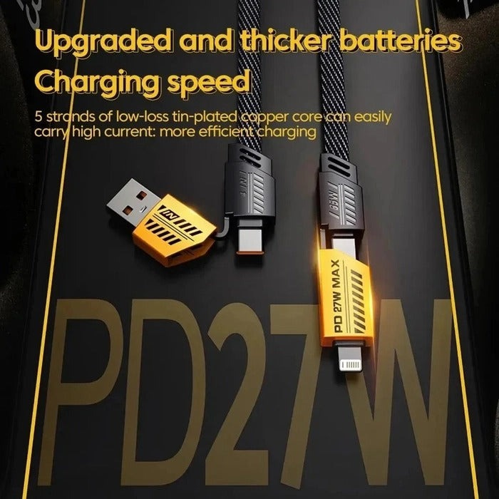 4 in 1 USB Charging Cable PD 65W 27W Fast Charging