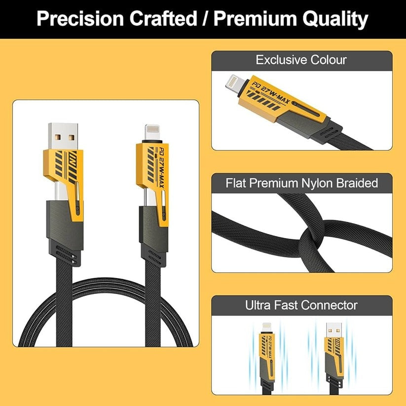 4 in 1 USB Charging Cable PD 65W 27W Fast Charging