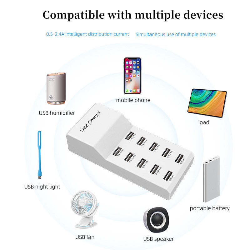 4/10-Ports USB Charging Station